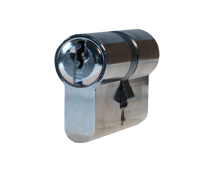 Profilzylinder DIN 30/35 vernickelt-glänzend mit 2 Schlüssel gleichsperrend